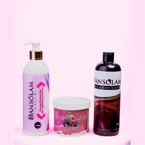 3 SET (Glowing Moisturizing Cream, Glowing Black Soap 500g and Scrub)